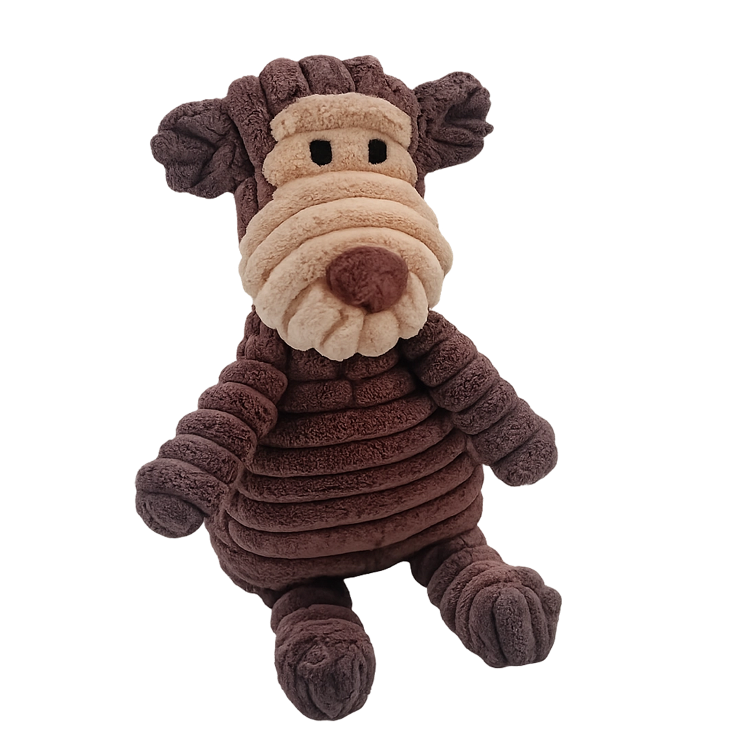 Bananas ribbed plush monkey dog toy