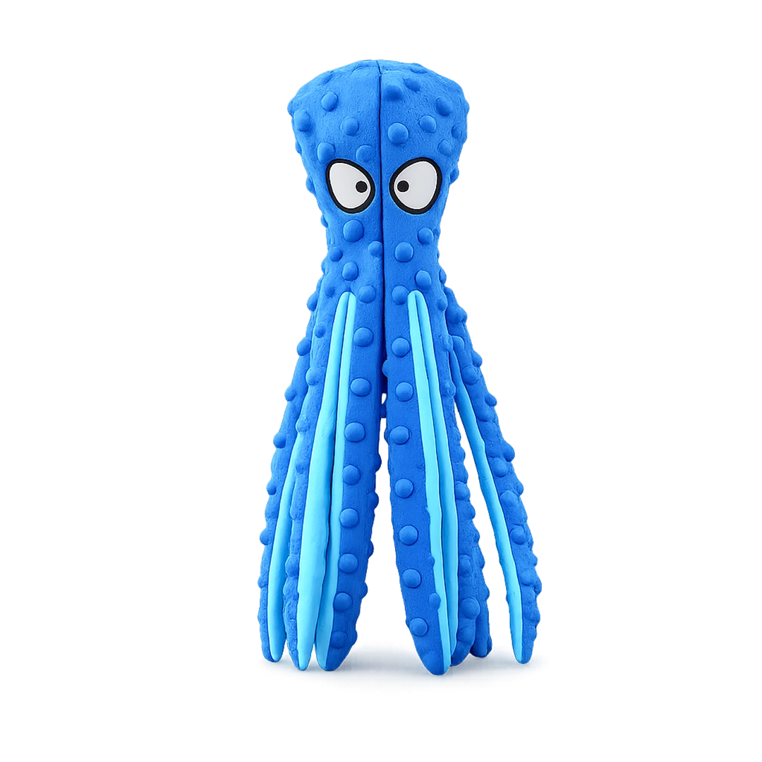 Captain Crinkle squeaky plush octopus dog toy