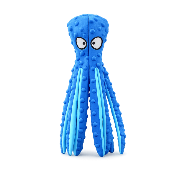 Captain Crinkle squeaky plush octopus dog toy