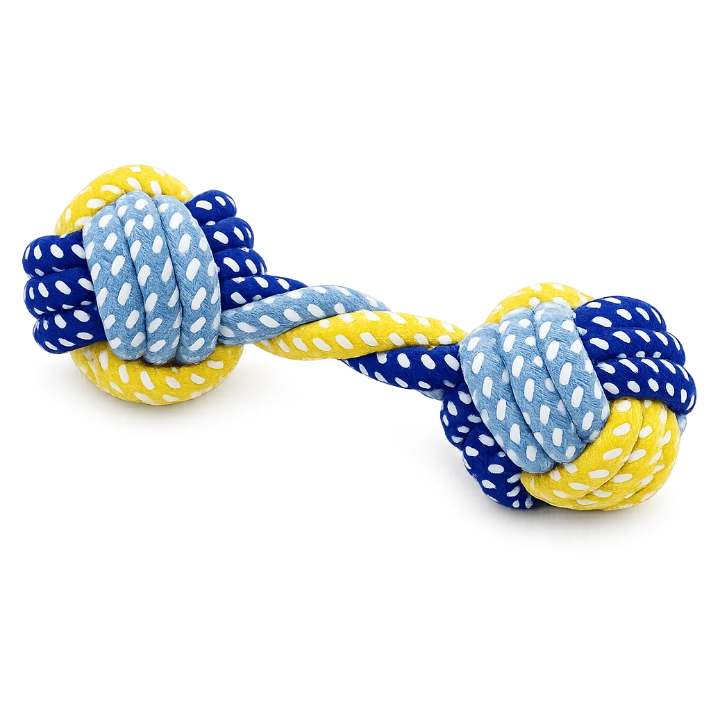 Double Knot knotted rope tug toy for dogs