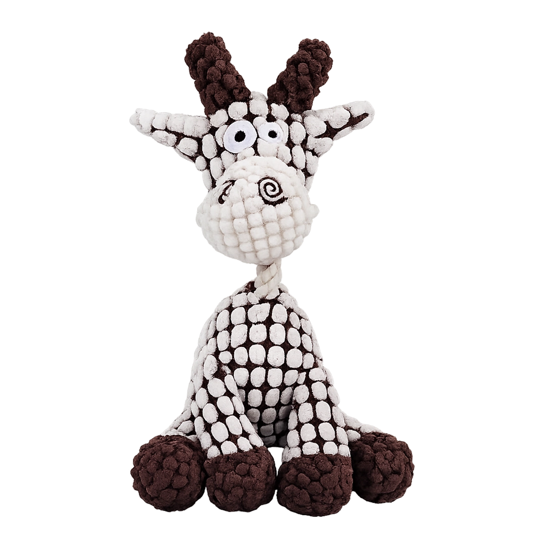 Patches chunky knit giraffe plush dog toy