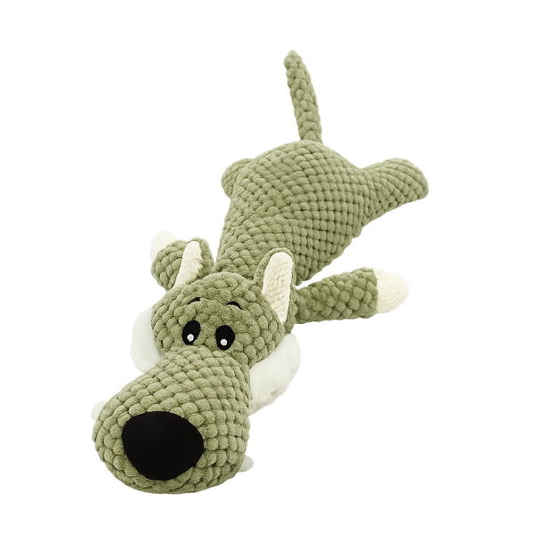 The Big Bad chunky knit wolf plush dog toy