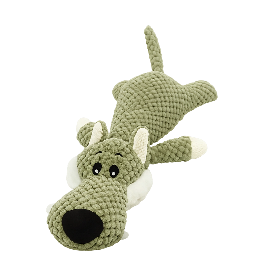 The Big Bad chunky knit wolf plush dog toy