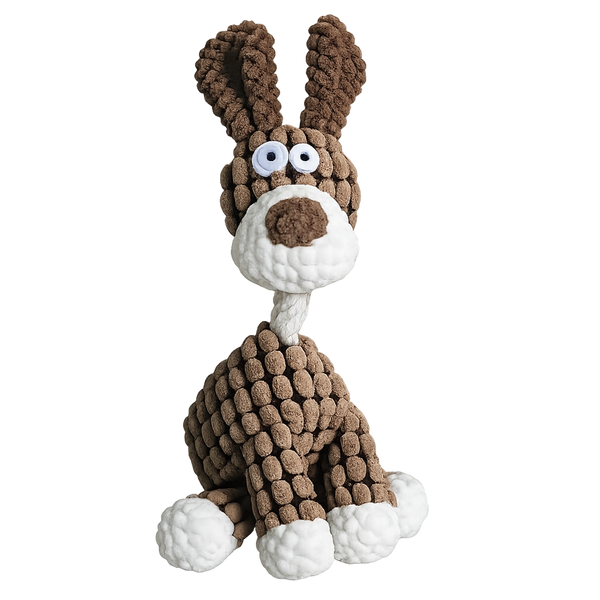 Thumper chunky knit rabbit plush dog toy