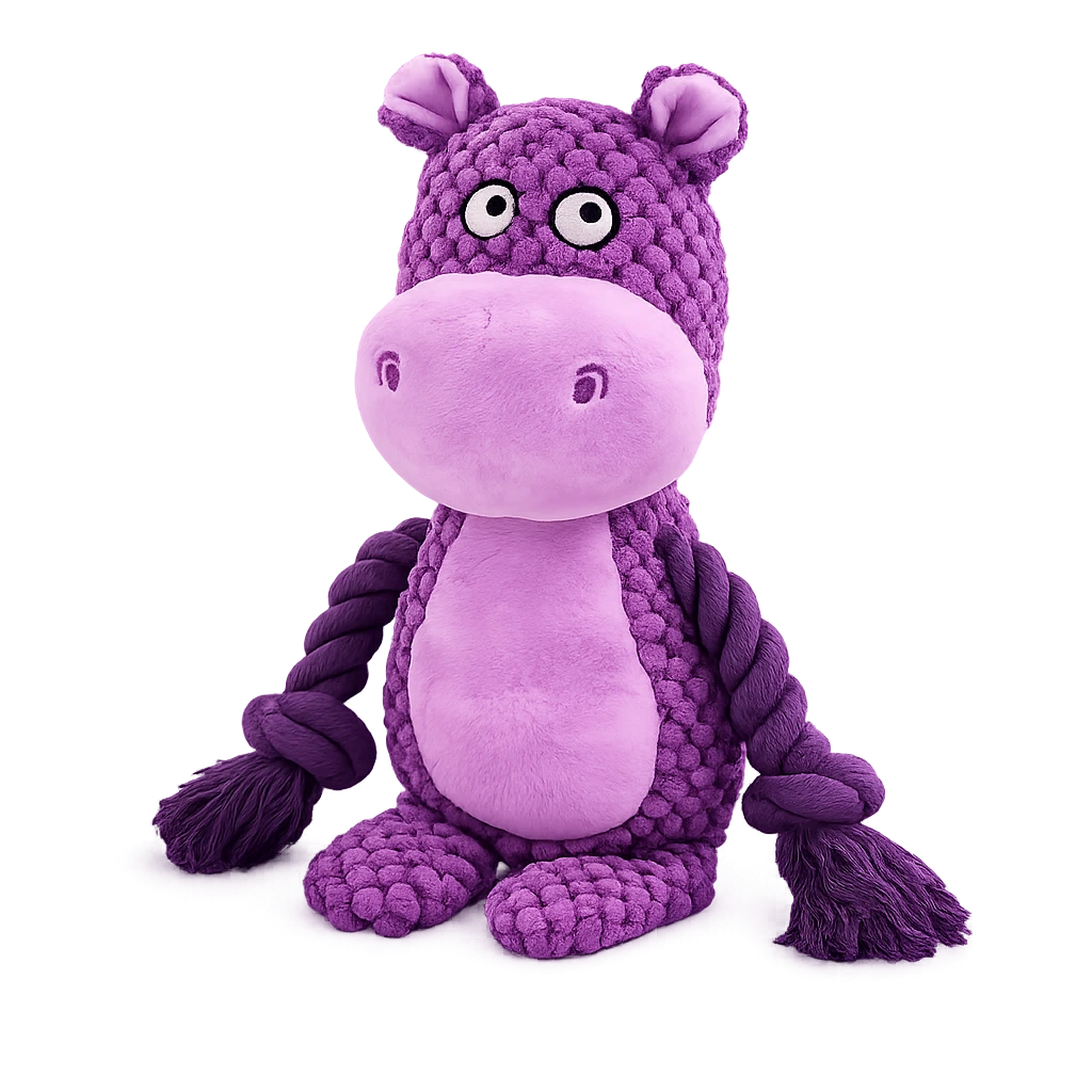 Violet plush dog toy