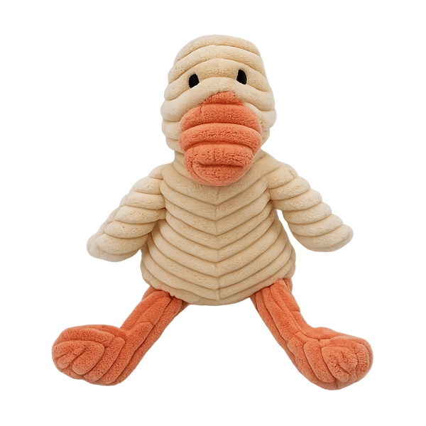 Waddles ribbed plush duck dog toy