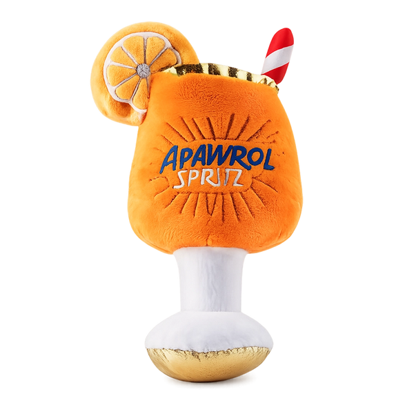 Apawrol Spritz plush cocktail glass dog toy with squeaker