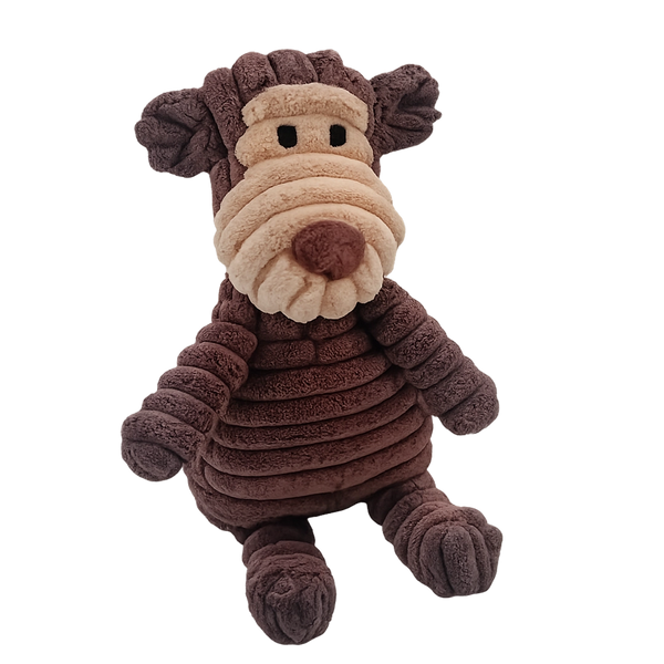 Bananas ribbed plush monkey dog toy