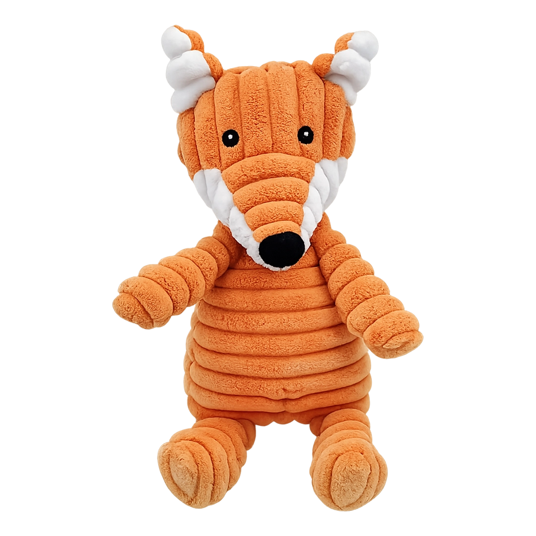 Blaze ribbed plush fox dog toy