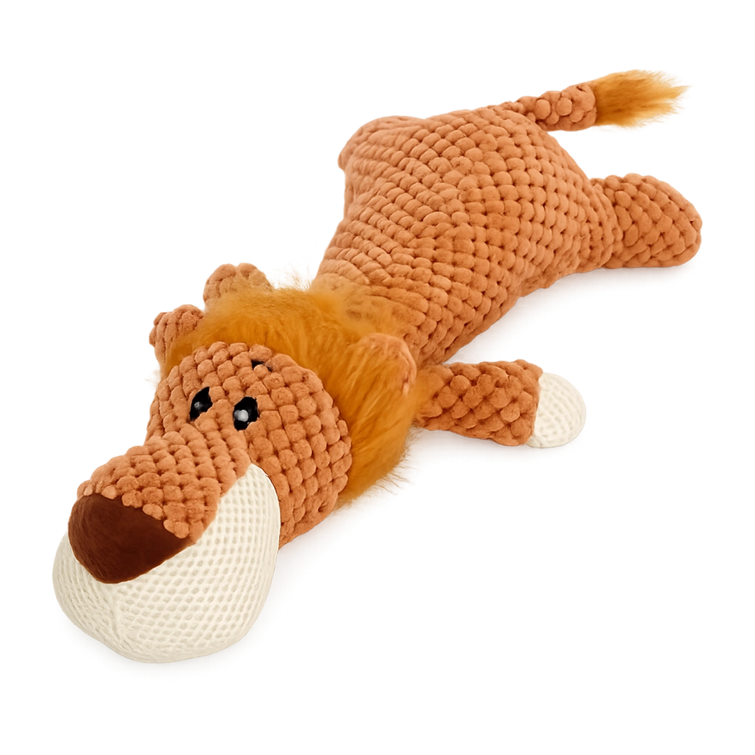 Roary plush lion dog toy with squeaker