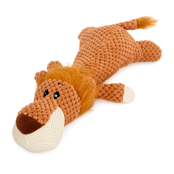 Roary plush lion dog toy with squeaker