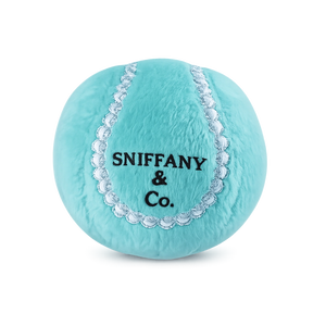 Sniffany & Co blue plush tennis ball dog toy